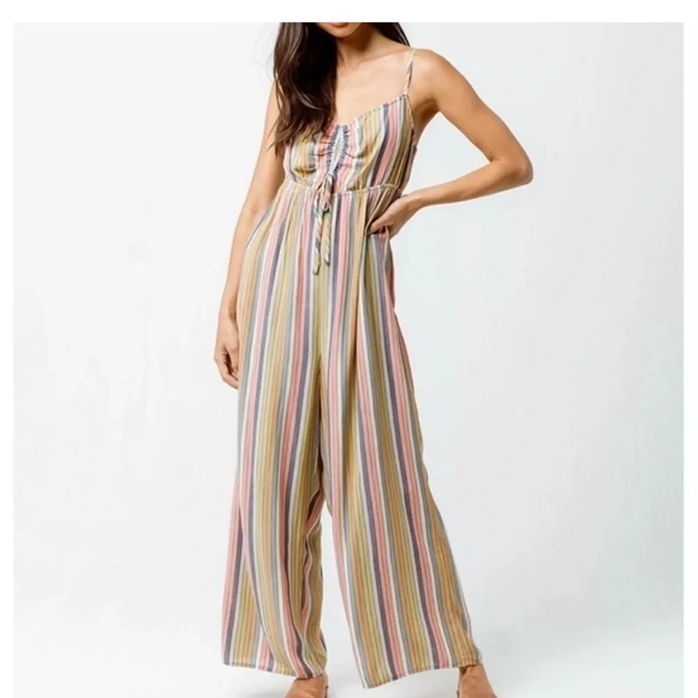 O'NEILL Anabella Womens Jumpsuit Keyhole Cutout Wide Leg Flowy Sz small - Picture 1 of 5